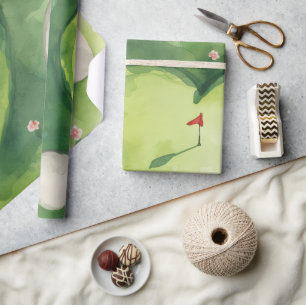Papel De Presente Casamento de golfe campo de golfe em forma de cora
