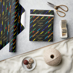 Papel De Presente Casamento de Homens Gays Elegante Arco-Íris Parabé