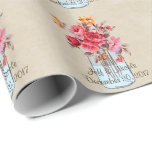 Papel De Presente Casamento de madeira floral do frasco de pedreiro<br><div class="desc">(1) você pode mudar o fundo clicando "personaliza-o" botão e então ajuste da cor do fundo ou adição de sua própria imagem de fundo. (2) todo o estilo do texto, cores, tamanhos pode igualmente ser alterado para caber suas necessidades. (3) Se você precisa quaisquer artigos da personalização ou da harmonização,...</div>