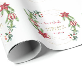 Papel De Presente Casamento de Natal do Pine de Natal Cones Cones