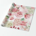 Papel De Presente Casamento de Padrão Floral de Cor de Água Blush e<br><div class="desc">Peach Watercolor Floral Pattery Trendy and Chic Blush Pink Flowers Weding or any Special Occasion Gift Wrap * Veja meu compro para ver toda a coleção!</div>