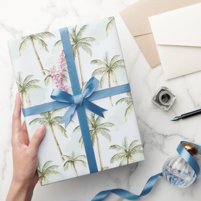 Papel De Presente Casamento de Palmeiras Tropicais (Presentear)