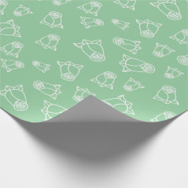 Papel De Presente Casamento de Rosa Branca Clássica Cerimônia Verde 