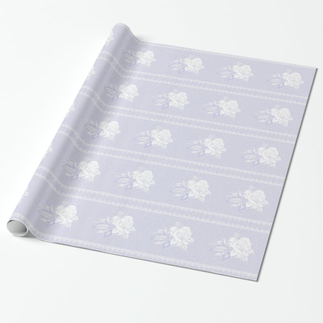 Papel De Presente Casamento de rosa branca, serenidade azul venenosa (Desenrolado)