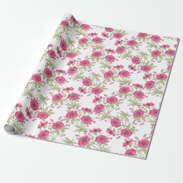 Papel De Presente Casamento de Rosa Rosa Brilhante
