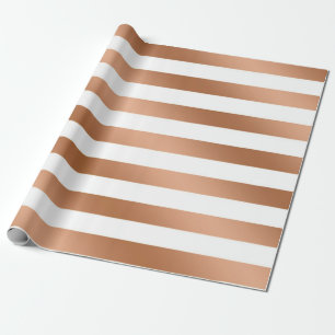 Papel De Presente Casamento de Trendy Stripes de Folha de Ouro Moder
