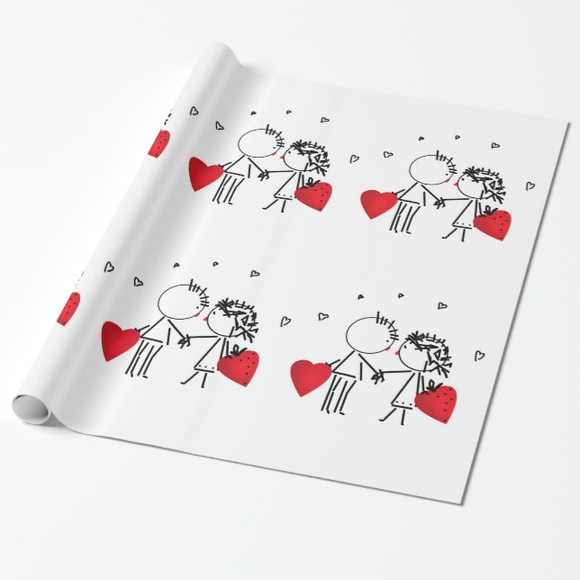 Papel De Presente Casamento, dia Valenine, amor (Desenrolado)