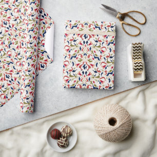 Papel De Presente Casamento Floral Botânico Artístico de Luxo Paisle