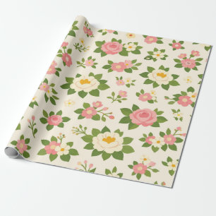 Papel De Presente Casamento Floral Delicado