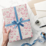 Papel De Presente Casamento Floral Romântico Creme Cor-de-Rosa<br><div class="desc">Creme Rosa Romântico,  Brilhante Nomes Personalizados Florais Casamento ou Chá de panela</div>