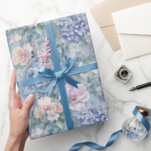 Papel De Presente Casamento Floral Roxo Rosa Romântico