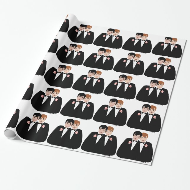 Papel De Presente Casamento gay Grooms (Desenrolado)