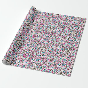 Papel De Presente Casamento Mandala Geométrico em Treliça Marroquina
