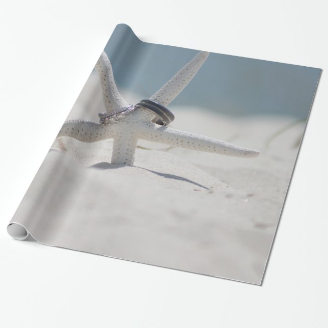 Papel De Presente Casamento na Praia (Desenrolado)