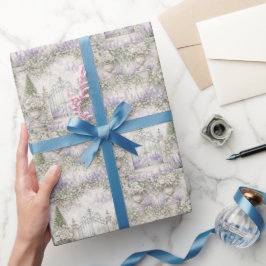 Papel De Presente Casamento no Jardim Francês com Portões Florais Aq