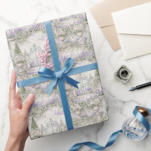 Papel De Presente Casamento no Jardim Francês com Portões Florais Aq