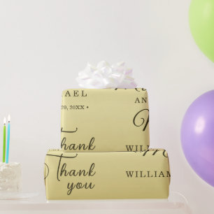 Papel De Presente Casamento Ornate Dourado Luxuoso Elegante