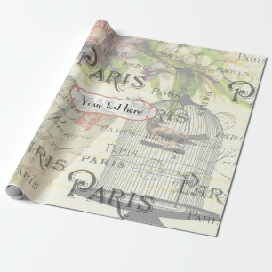 Papel De Presente Casamento Personalizado com Tema Vintage Shabby-Ch