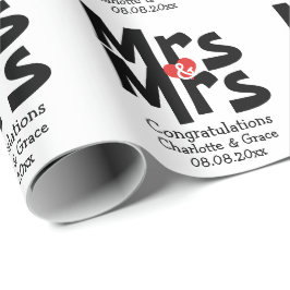 Papel De Presente Casamento Personalizado Da Sra. Bold Lesbian
