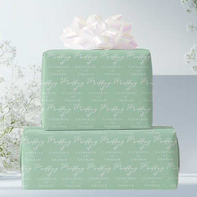 Papel De Presente Casamento Personalizado de Branco Personalizado Ch (Criador carregado)