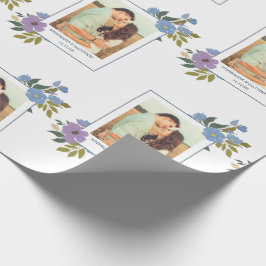 Papel De Presente Casamento Personalizado de Foto Floral de primaver