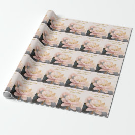 Papel De Presente Casamento Personalizado Rosa Lótus Parabéns!
