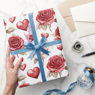Papel De Presente Casamento Romântico de Coração