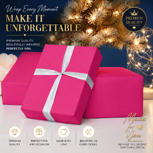 Papel De Presente Casamento Rosa Vibrante Convite de Cor Sólida e