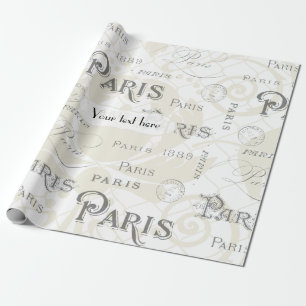 Papel De Presente Casamento Temático Paris Antigo Personalizável