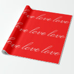 Papel De Presente Casamento Único de Amor Branco Vermelho<br><div class="desc">Você pode mudar facilmente as fontes e as cores. Você também pode adicionar seu logotipo e a imagem de fundo conforme desejar.</div>