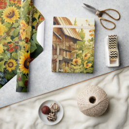 Papel De Presente Casas de aves de girassol 1