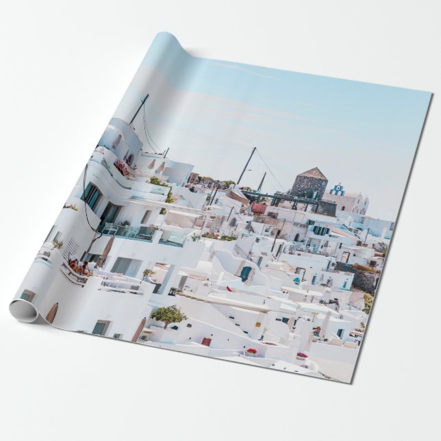 Papel De Presente Casas de concreto branco sob céu azul à noite (Desenrolado)