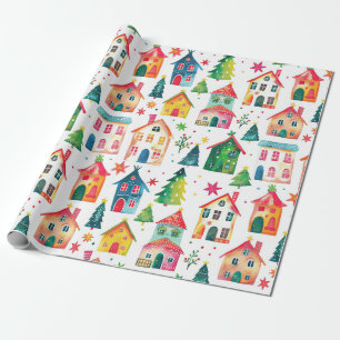 Papel De Presente Casas de Natal bonitas
