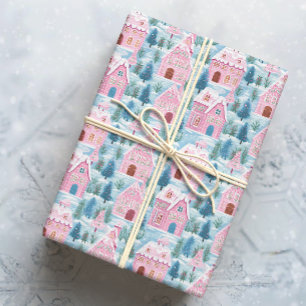 Papel De Presente Casas de Natal Rosa Neves