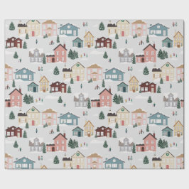 Papel De Presente Casas de Neve