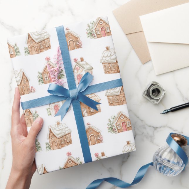 Papel De Presente Casas de pão-de-gengibre (Presentear)