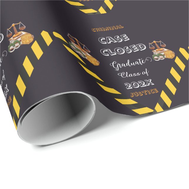 Papel De Presente Case Closed Graduation Funny Criminal justice  (Ponta do rolo)