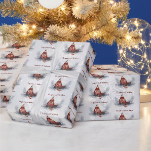 Papel De Presente Casinha de inverno encantadora personalizada Natal