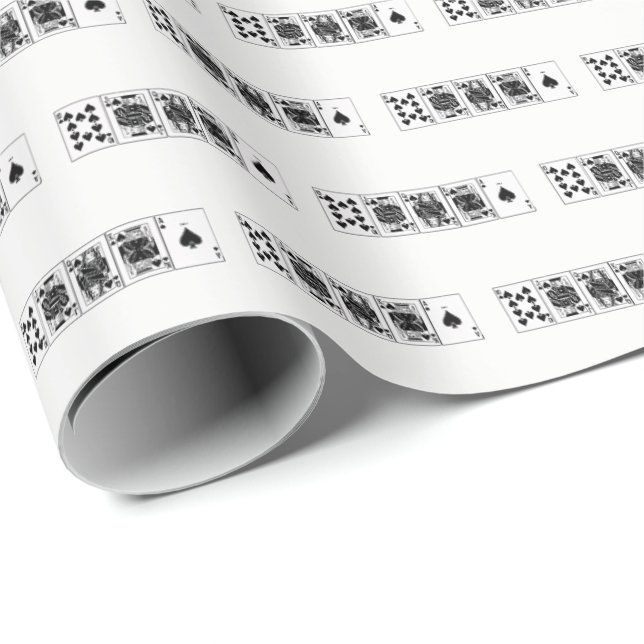 Papel De Presente Casino Night Poker Royal Hetero Flush Spades (Ponta do rolo)