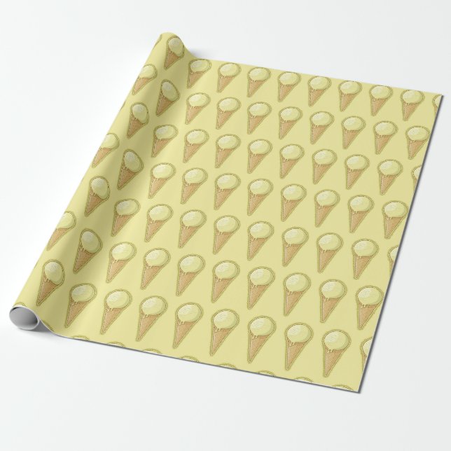 Papel De Presente Casquinha de Sorvete de Uma Bola (Desenrolado)