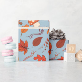 Papel De Presente Castanhas e Folhas, sem soldadura