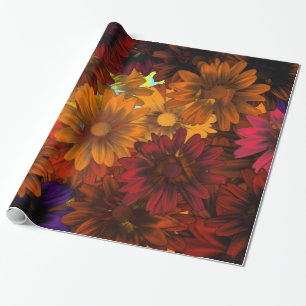 Papel De Presente Castanho em flor