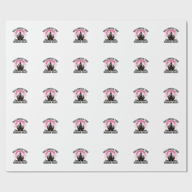 Papel De Presente Castelo Assombrado Noite de Terror do Tempo de Hal (Aberto)