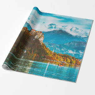 Papel De Presente Castelo de sanduíche construído sobre um penhasc