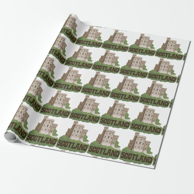 Papel De Presente Castelo Scotland (Desenrolado)