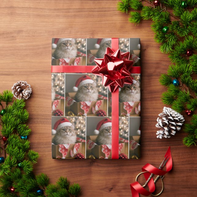 Papel De Presente Cat In a Christmas Gift Box (Presente de Natal)