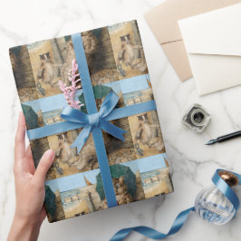 Papel De Presente Cat Lendo um Livro de Louis Wain