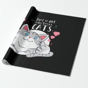 Papel De Presente Cat Lover Apenas Uma Menina Que Ama Gato