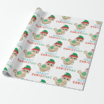 Papel De Presente Cat Meowy Christmas Wrapping Paper para presentes<br><div class="desc">Papel de embalagem de Natal para presentes infantis. Papel de presente para ilustração de gato bonito para natal. cor de turquesa.</div>
