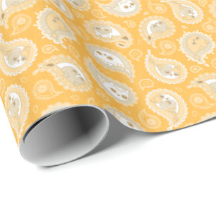 Papel De Presente Cat Paisley - Vanilla
